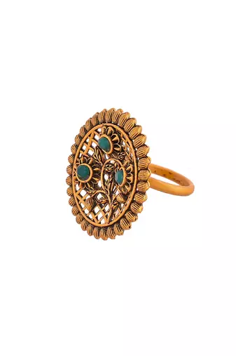 Gold plated handcrafted finger ring