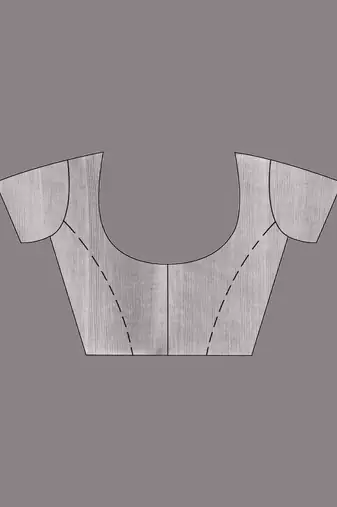 Grey Cotton Blend Handwoven Saree With Stripes Pallu