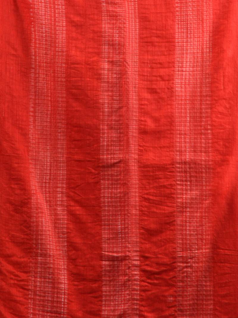 Matka Texture Red Matka Handwoven Saree With Texture Pattern - Charukriti - 4239737