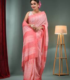 Marupushpa Coral Block Print Saree