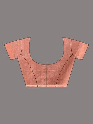 Peach Matka Handwoven Saree With Zari Border 6