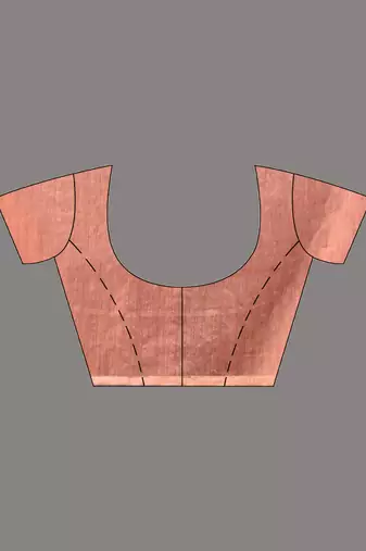 Peach Matka Handwoven Saree With Zari Border