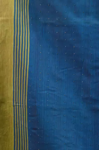 Sap Green Cotton Blend Handwoven Saree With Texture Designs