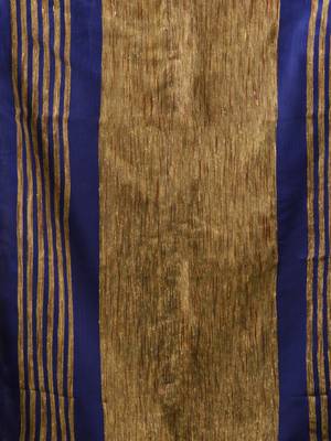 Beige Cotton Blend Handwoven Saree With Ghicha Pallu 5
