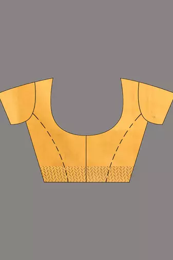 Yellow Blended Silk Handwoven Saree With Woven Zari Border
