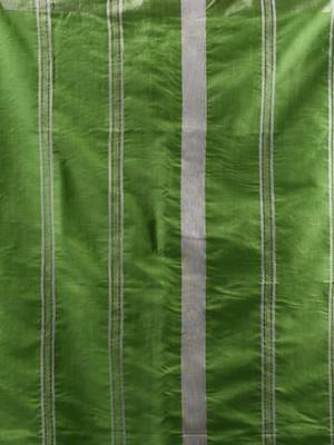 Parrot Green Cotton Blend Handwoven Saree With Zari Border 5