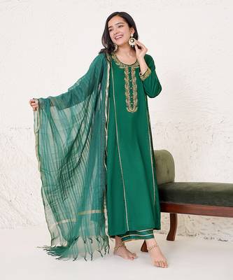 Emerald dori kurta with wide leg pants 1