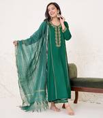 Emerald dori kurta with wide leg pants