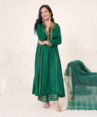 Emerald dori kurta with wide leg pants 2