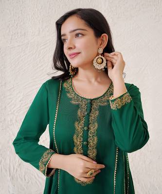 Emerald dori kurta with wide leg pants 3