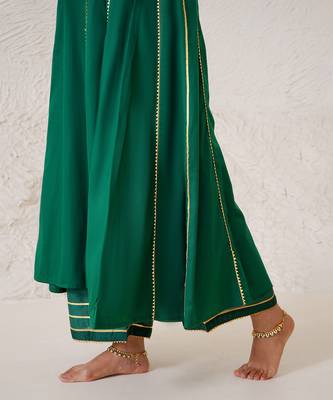 Emerald dori kurta with wide leg pants 4