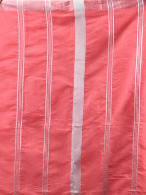 Pink Cotton Blend Handwoven Saree With Zari Border 5