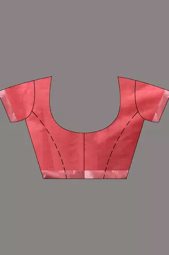 Pink Cotton Blend Handwoven Saree With Zari Border