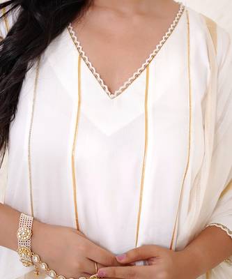 Ivory rosa anarkali with wide leg pants 4