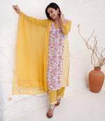 Chintz chevron kurta with narrow pants