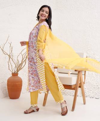 Chintz chevron kurta with narrow pants 2