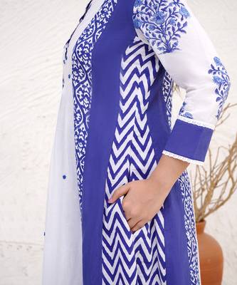 Indigo moroccan kurta with narrow pants 3
