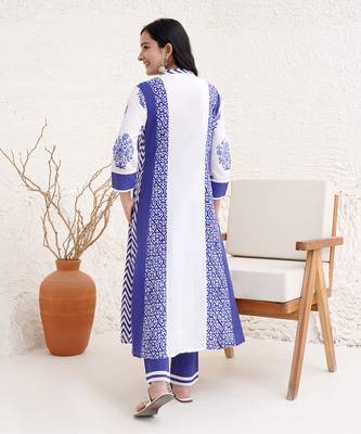 Indigo moroccan kurta with narrow pants 4