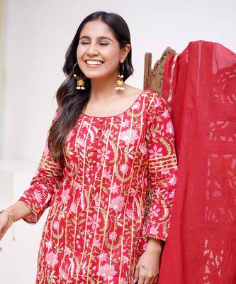 Carnation gota kurti with gharara 4
