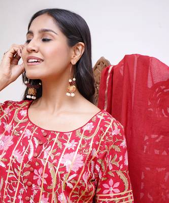 Carnation gota kurti with gharara 5