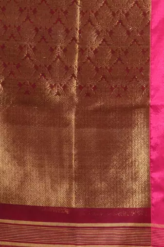 Grey Cotton Blend Handwoven Saree With Nakshi Designs