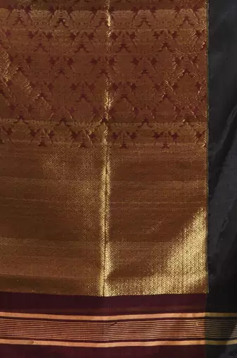 Red Cotton Blend Handwoven Saree With Nakshi Designs
