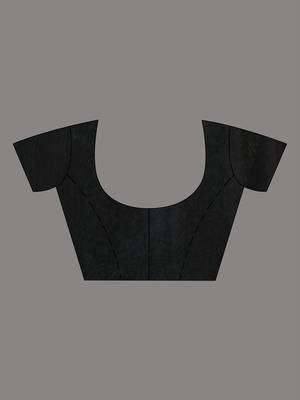 Black Matka Handwoven Saree With Texture Motifs 7