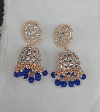 Blue Yellow Gold Earrings 1