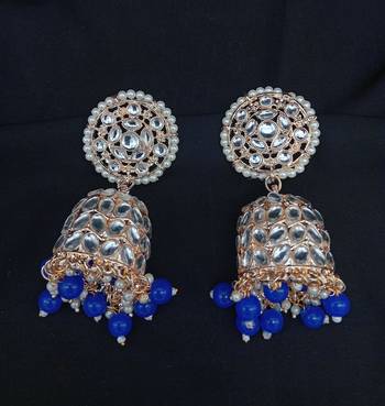 Blue Yellow Gold Earrings 2