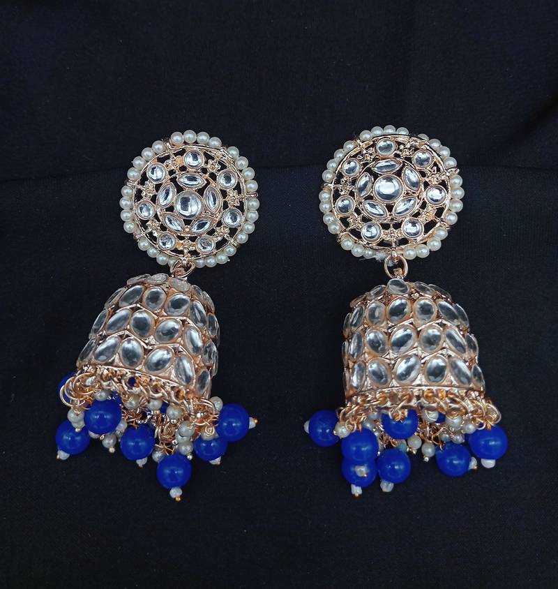 Blue Yellow Gold Earrings