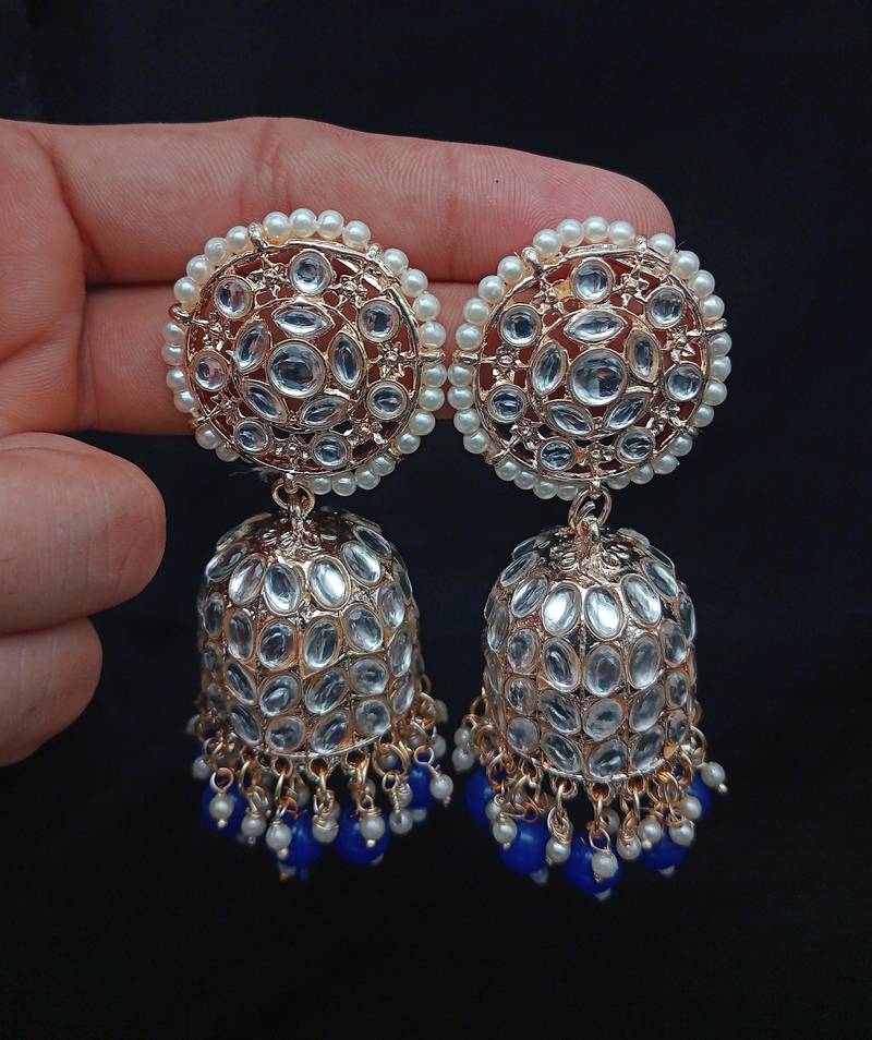 Blue Yellow Gold Earrings