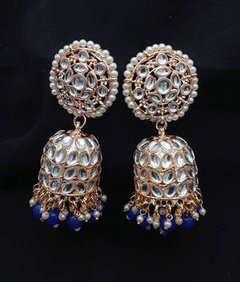 Blue Yellow Gold Earrings 4