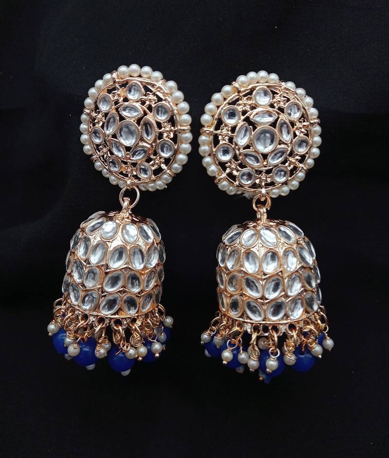 Blue Yellow Gold Earrings