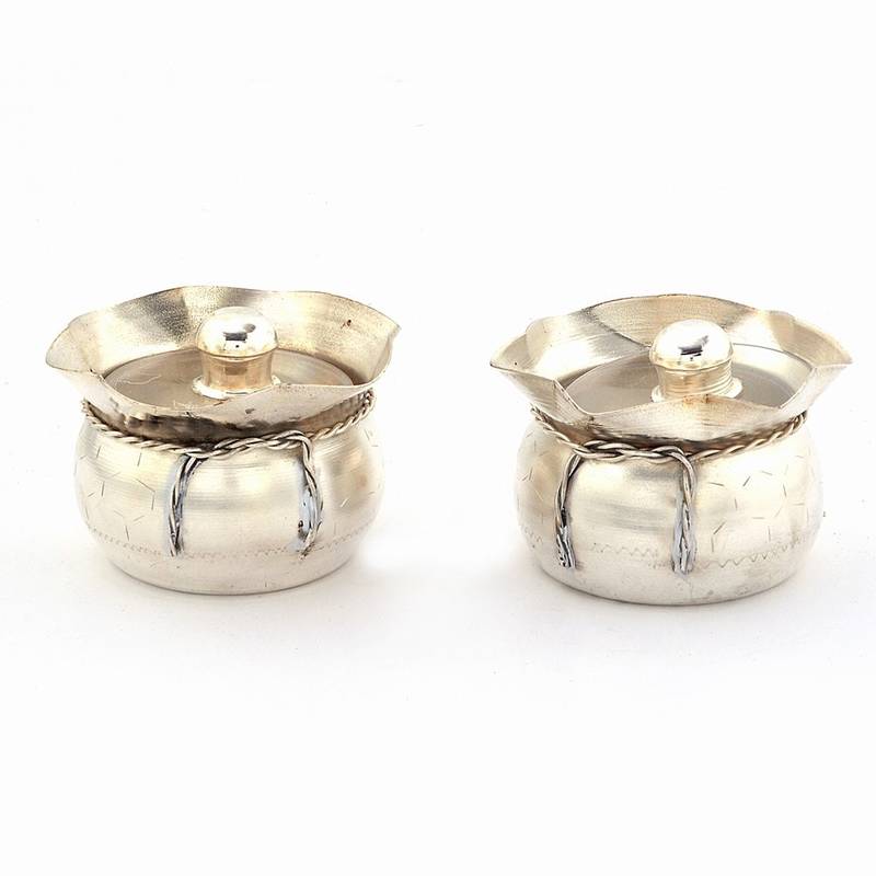 Silver Polished Small Mouth Freshener Box Pair 234