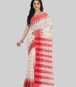 Desh bidesh bengali handloom tant pure cotton saree khadi bicolor ball temple par desigined with blouse