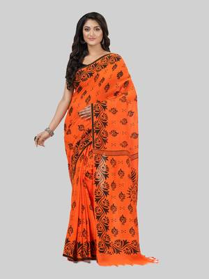 Desh bidesh pure cotton sreemoyee design handloom saree with blouse 1