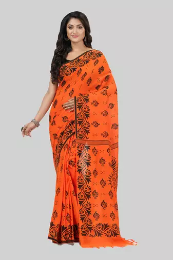Desh bidesh pure cotton sreemoyee design handloom saree with blouse