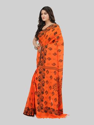 Desh bidesh pure cotton sreemoyee design handloom saree with blouse 3