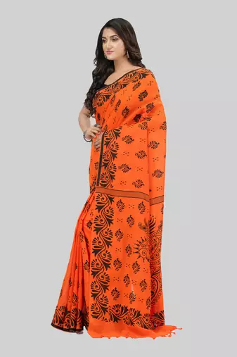 Desh bidesh pure cotton sreemoyee design handloom saree with blouse