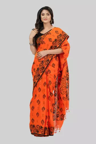 Desh bidesh pure cotton sreemoyee design handloom saree with blouse