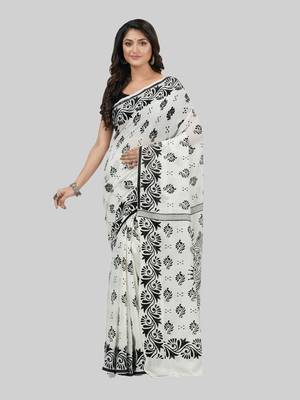 Desh bidesh pure cotton sreemoyee design handloom saree with blouse 1