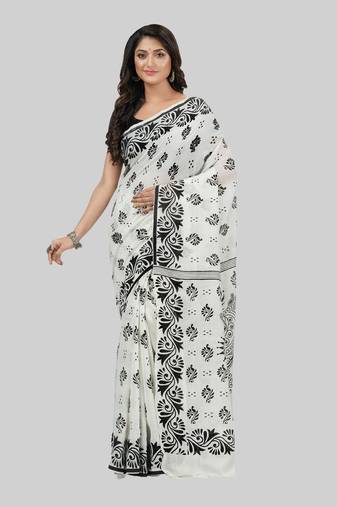 Desh bidesh pure cotton sreemoyee design handloom saree with blouse