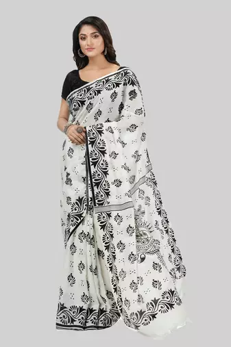 Desh bidesh pure cotton sreemoyee design handloom saree with blouse