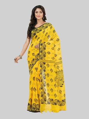 Desh bidesh pure cotton sreemoyee design handloom saree with blouse 1