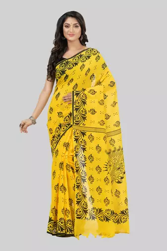 Desh bidesh pure cotton sreemoyee design handloom saree with blouse