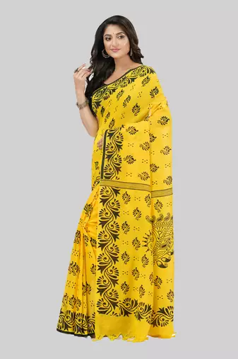 Desh bidesh pure cotton sreemoyee design handloom saree with blouse