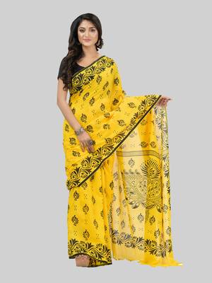Desh bidesh pure cotton sreemoyee design handloom saree with blouse 4