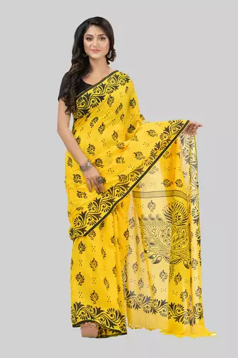 Desh bidesh pure cotton sreemoyee design handloom saree with blouse