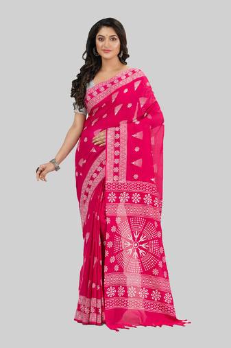 Desh bidesh pure cotton konark design handloom saree with blouse