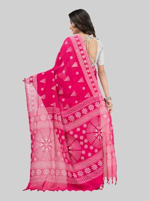 Desh bidesh pure cotton konark design handloom saree with blouse 2